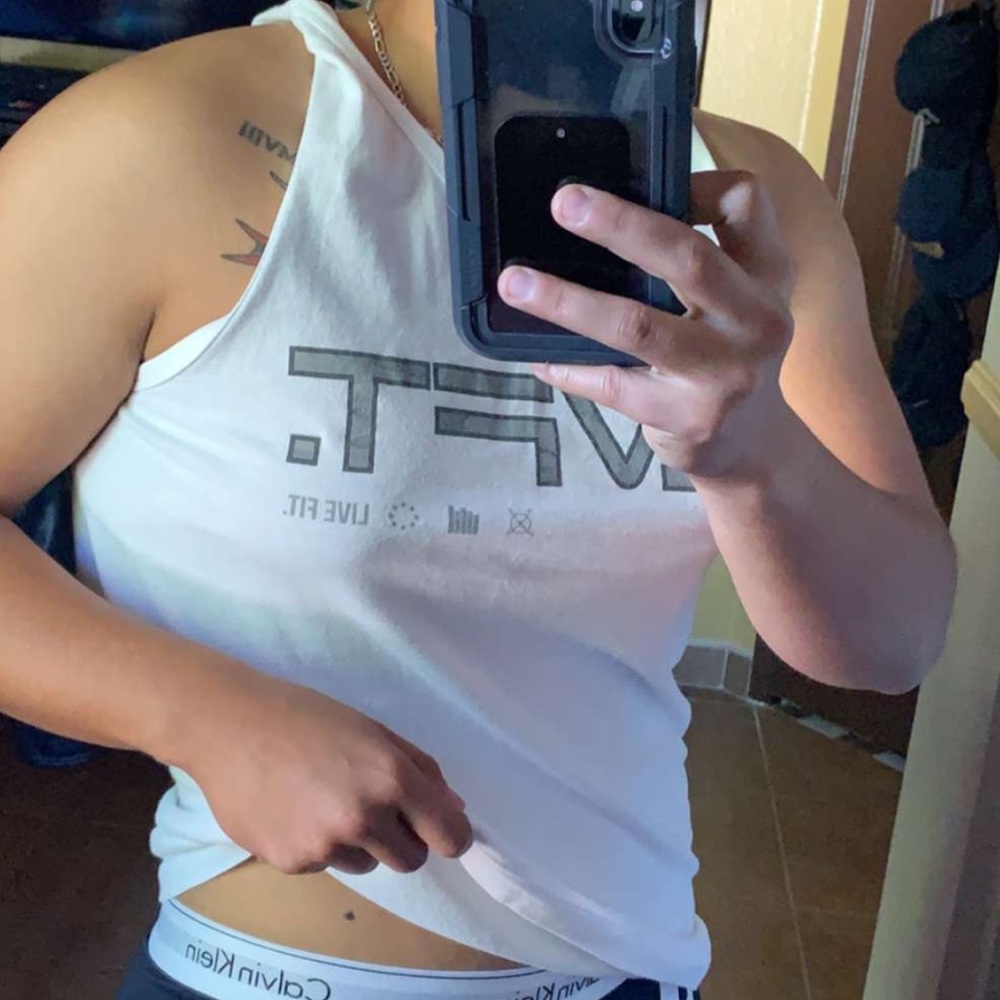 LVFT Unisex White Muscle Tee